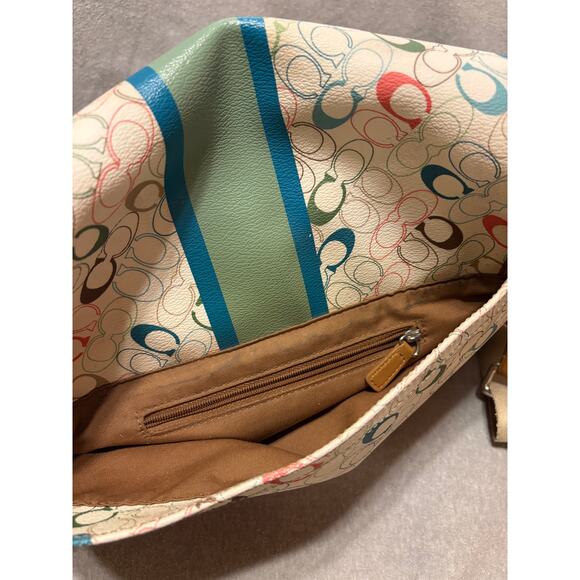 Coach Heritage Signature Messenger Shoulder Bag  F70287 SEE ALL PHOTOS - Picture 13 of 16